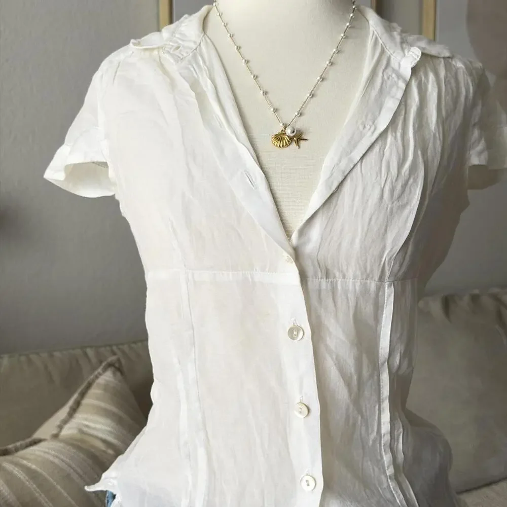 White Button-Front Blouse (Miss Sixty) - Picture 2 of 5